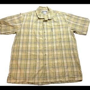 Columbia Men’s short sleeve button down shirt size 2X green plaid